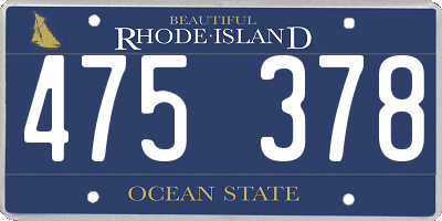 RI license plate 475378