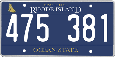 RI license plate 475381