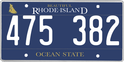 RI license plate 475382