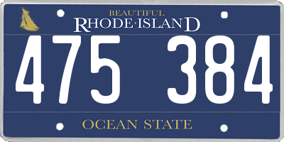 RI license plate 475384