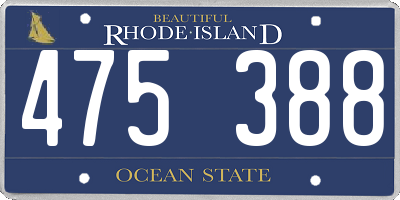 RI license plate 475388