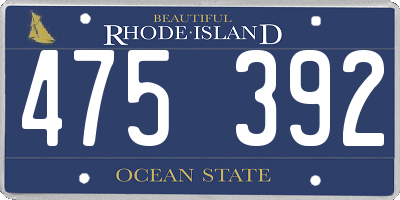 RI license plate 475392