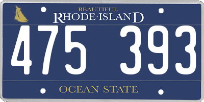 RI license plate 475393