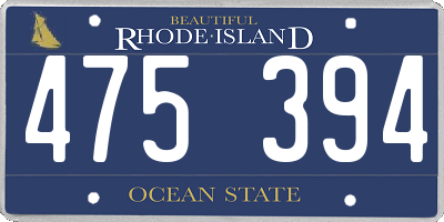 RI license plate 475394