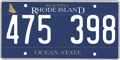 RI license plate 475398