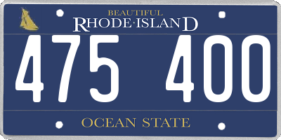 RI license plate 475400