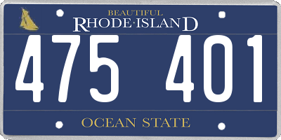 RI license plate 475401