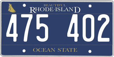 RI license plate 475402
