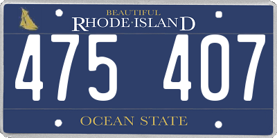 RI license plate 475407