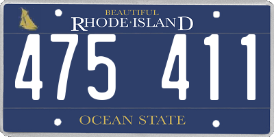 RI license plate 475411