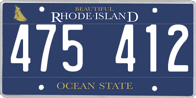 RI license plate 475412