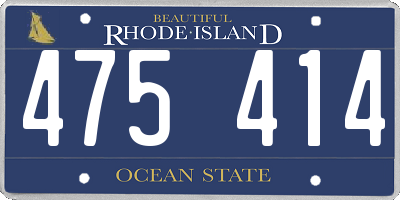 RI license plate 475414