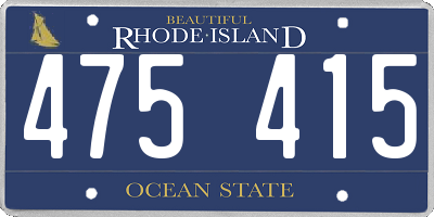 RI license plate 475415