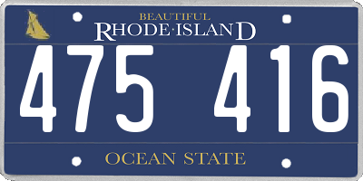 RI license plate 475416