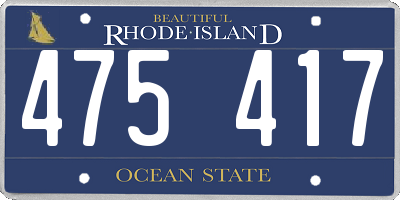 RI license plate 475417