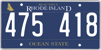 RI license plate 475418
