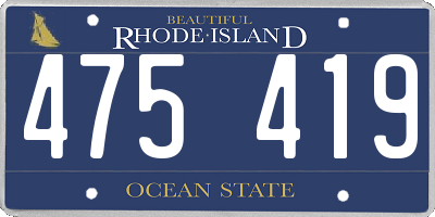 RI license plate 475419
