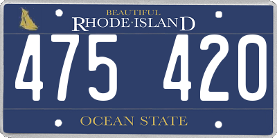 RI license plate 475420