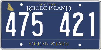 RI license plate 475421