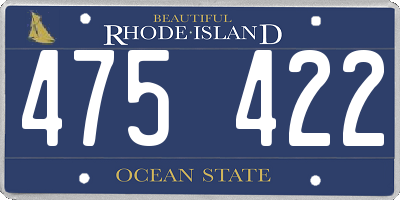 RI license plate 475422