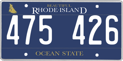RI license plate 475426