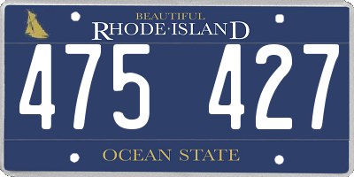 RI license plate 475427