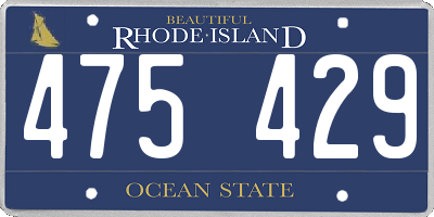 RI license plate 475429
