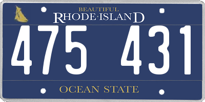 RI license plate 475431