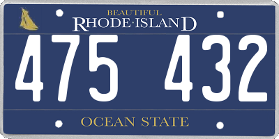 RI license plate 475432