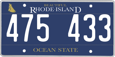 RI license plate 475433