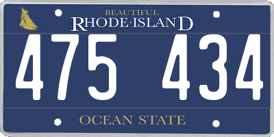 RI license plate 475434