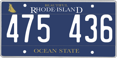 RI license plate 475436