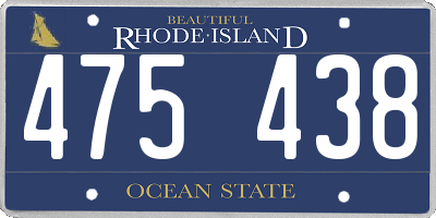 RI license plate 475438