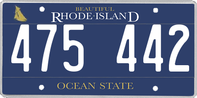 RI license plate 475442