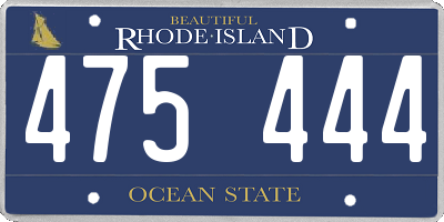 RI license plate 475444