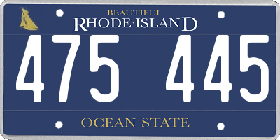 RI license plate 475445