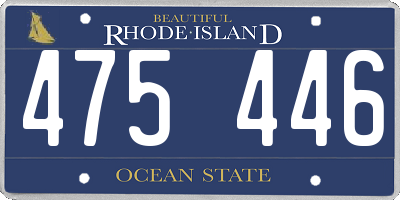 RI license plate 475446