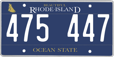 RI license plate 475447