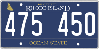 RI license plate 475450