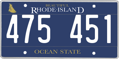 RI license plate 475451