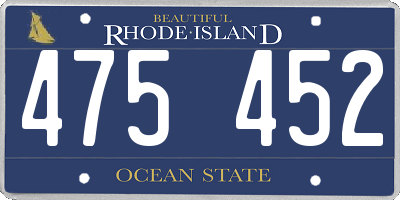 RI license plate 475452