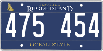 RI license plate 475454