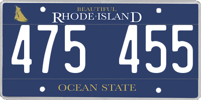 RI license plate 475455