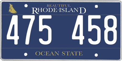 RI license plate 475458
