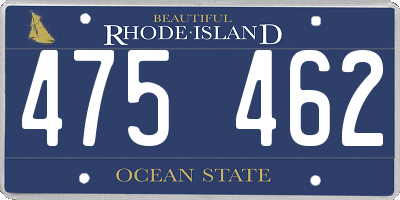 RI license plate 475462