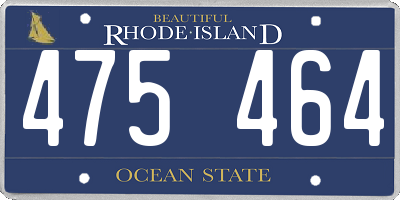 RI license plate 475464