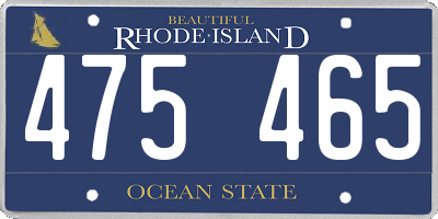 RI license plate 475465