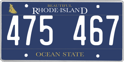 RI license plate 475467