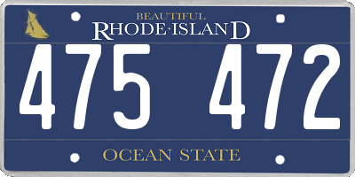 RI license plate 475472