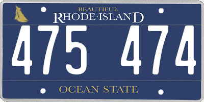 RI license plate 475474
